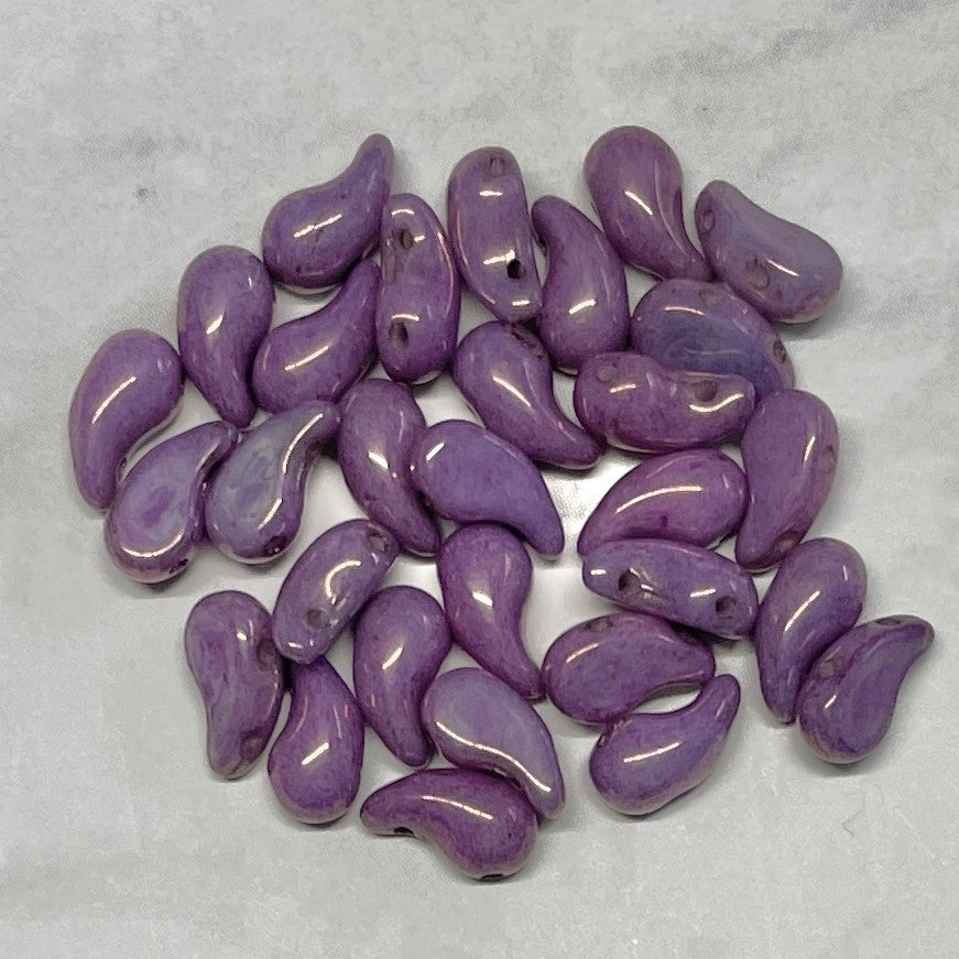 ZoliDuo Bead Right, Chalk Lumi Purple Czech Glass 2-hole 5x8 mm, Qty 30