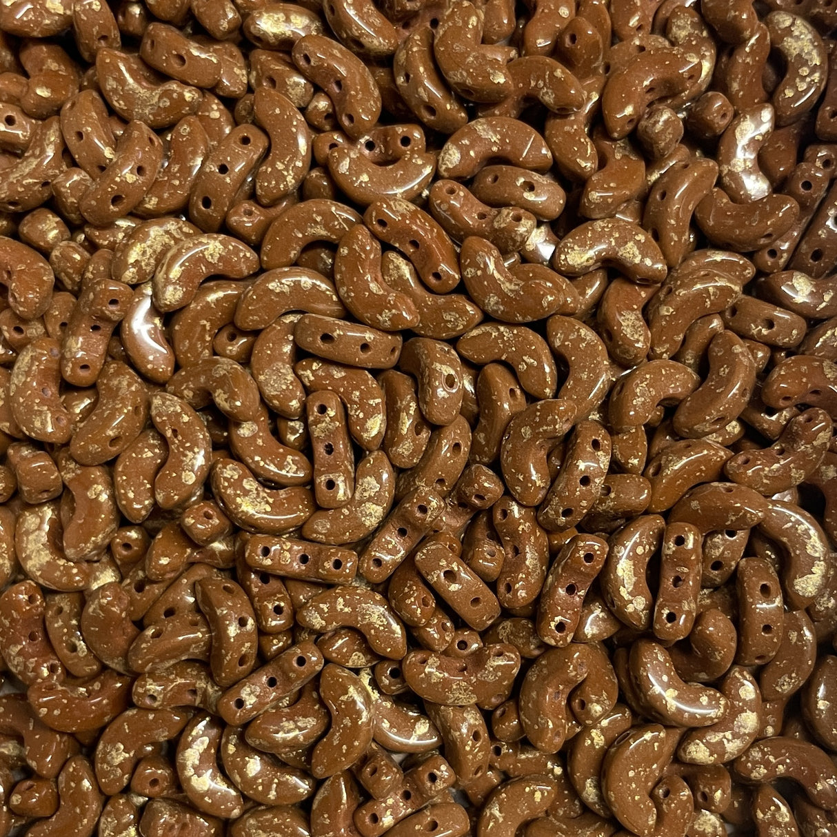 Arcos Par Puca Opaque Chocolate Splash, 5X10 MM Czech Glass, 30 beads