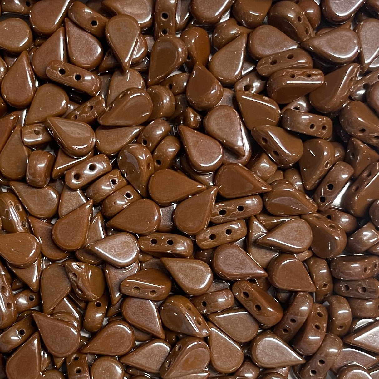 Amos® par Puca® Paris Opaque Chocolate Luster, 2-Hole Czech Glass 5x8mm, 30 Beads