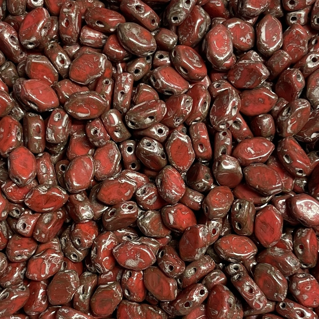 Paros® Par Puca® Opaque Light Coral Lady Bug, 2-hole beads 7 x 4mm, 60 beads