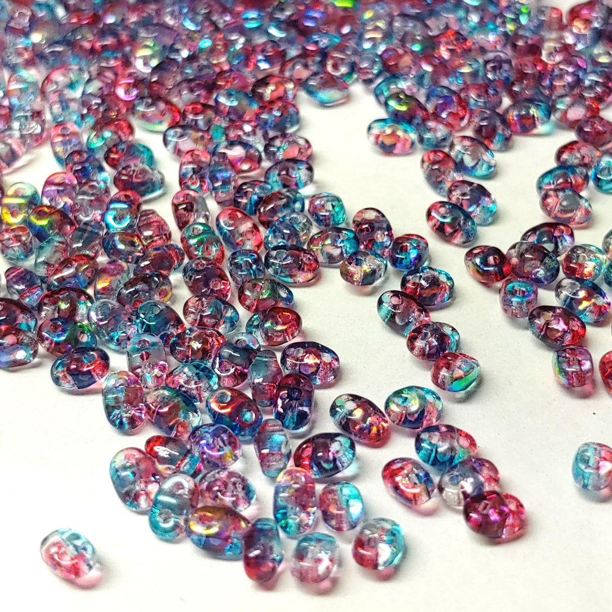 MiniDuo Summer Rainbow Dark Violet, 2-Hole 2x4MM Czech Glass, 00030-48113-10 Grams