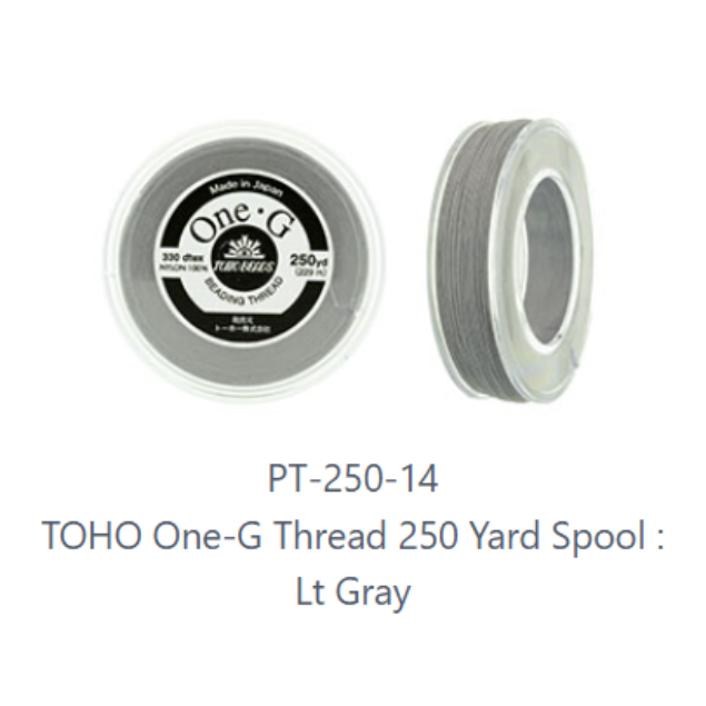 One-G Toho Lt Gray Nylon Beading Thread 50, 125 or 250 Yards