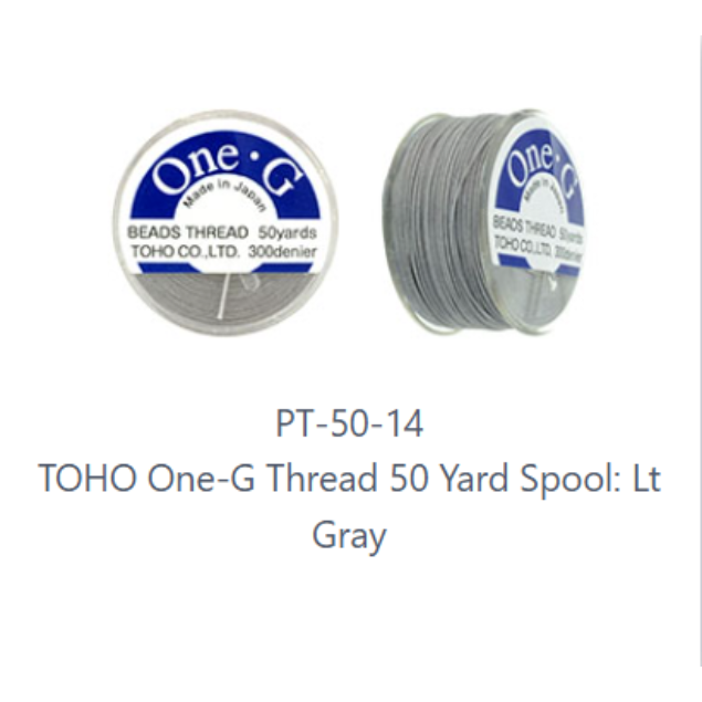 One-G Toho Lt Gray Nylon Beading Thread 50, 125 or 250 Yards