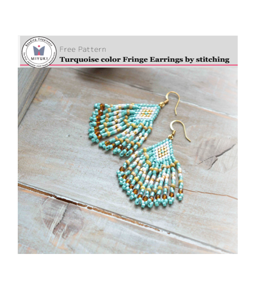 Turquoise Fringe Earrings-Pattern