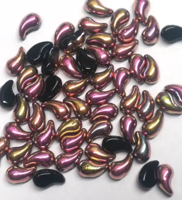 ZoliDuo Bead Right, Jet Sliperit Czech Glass 2-hole 5x8 mm, 28009 Qty 25