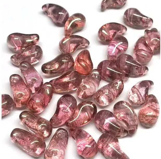 ZoliDuo Bead Right, Crystal Terracotta Red Czech Glass 2-hole 5x8 mm, 15945 Qty 31