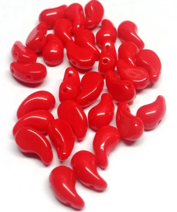 ZoliDuo Bead Right, MIXED COLORS Czech Glass 2-hole 5x8 mm, 28 Beads included