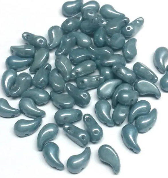 ZoliDuo Bead Right, MIXED COLORS Czech Glass 2-hole 5x8 mm, 28 Beads included