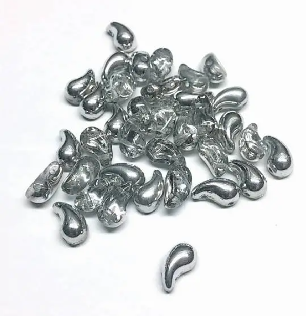 ZoliDuo Bead Right, MIXED COLORS Czech Glass 2-hole 5x8 mm, 73 Beads