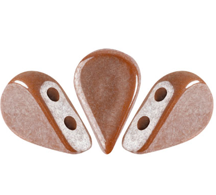 Amos® par Puca® Paris Opaque Chocolate Luster, 2-Hole Czech Glass 5x8mm, 30 Beads