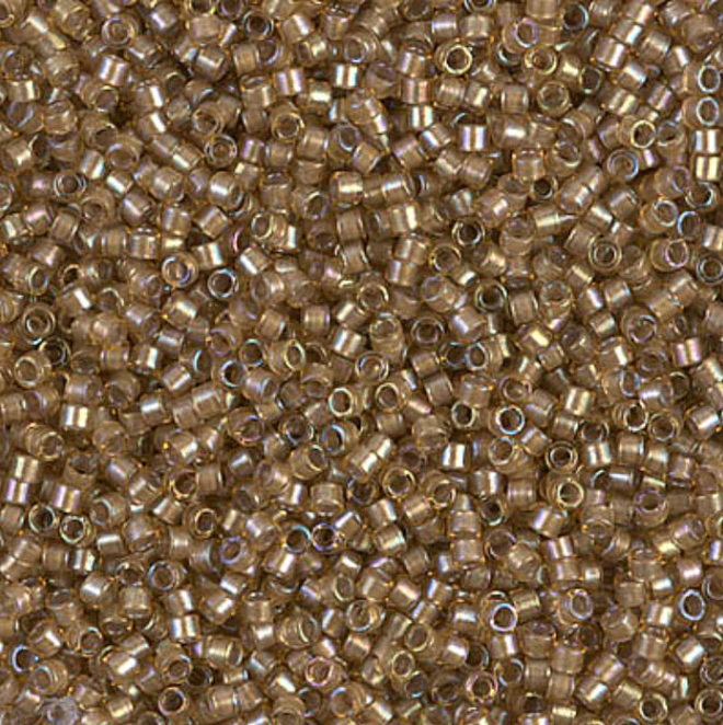 White Lined Saffron AB DB0288 11/0 Miyuki Delica