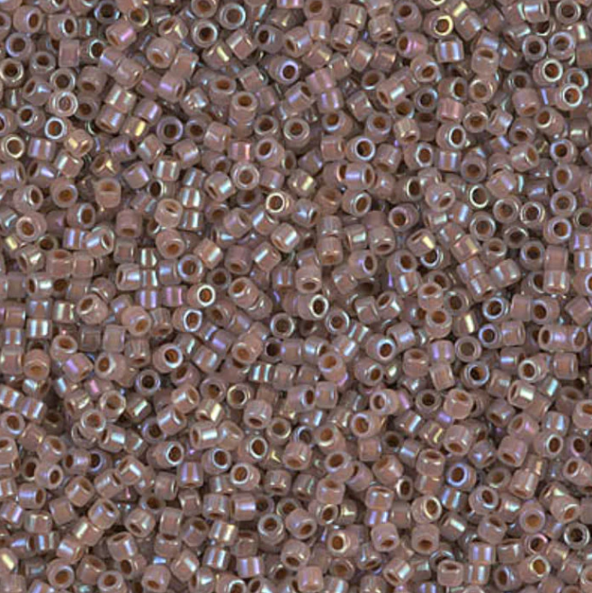 DB1749 11/0 Cocoa Lined Opal AB Miyuki Delica
