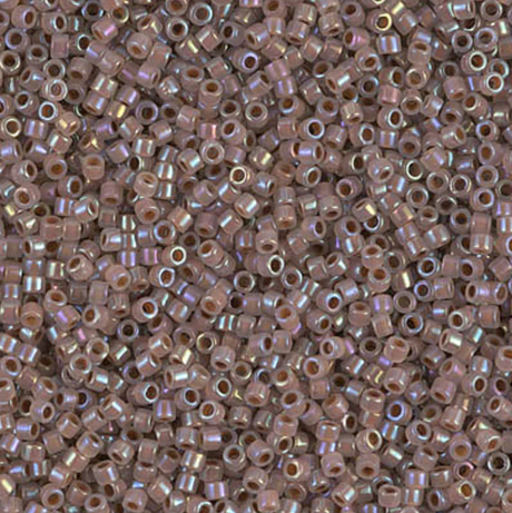 DB1749 11/0 Cocoa Lined Opal AB Miyuki Delica