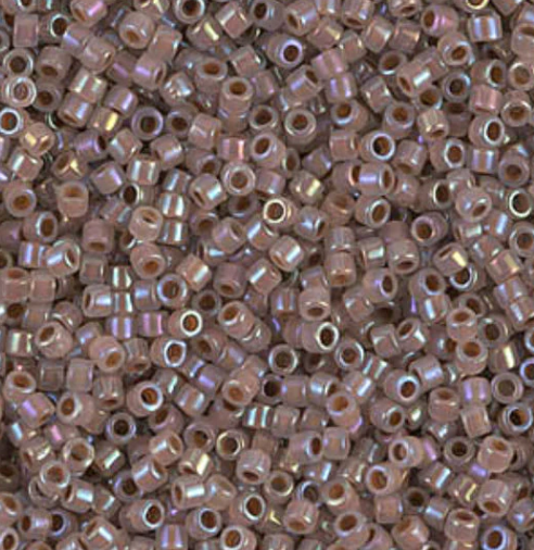 DB1749 611/0 Cocoa Lined Opal AB Miyuki Delica