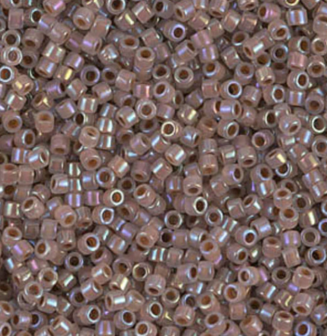 DB1749 611/0 Cocoa Lined Opal AB Miyuki Delica