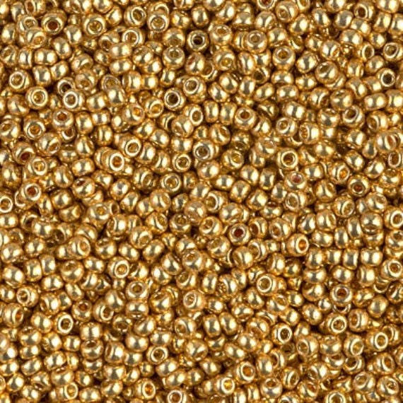 11/0 Duracoat Galvanized Miyuki Glass Seed Bead, Gold, 4202