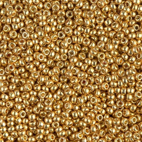 11/0 Duracoat Galvanized Miyuki Glass Seed Bead, Gold, 4202