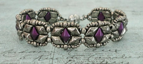 Beaded bracelet featuring 15/0 Duracoat Galvanized Miyuki seed beads in Pewter