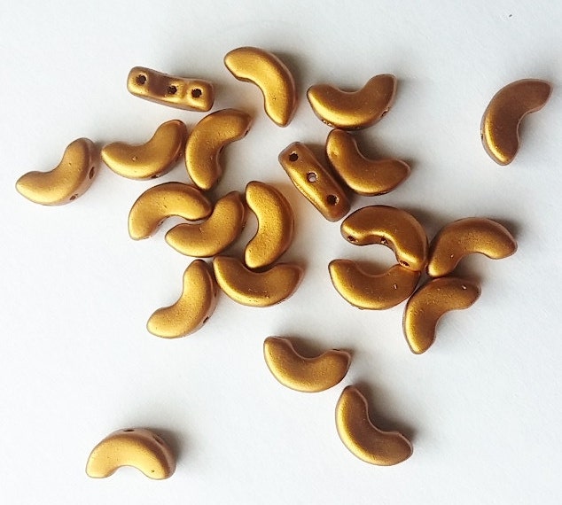 Arcos par Puca Bronze Gold Matte, 3-Hole 5X10MM Czech Glass, 00030-01740-35 Beads