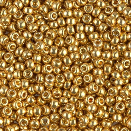 8/0 Duracoat Galvanized Miyuki Glass Seed Bead, Gold, 4202