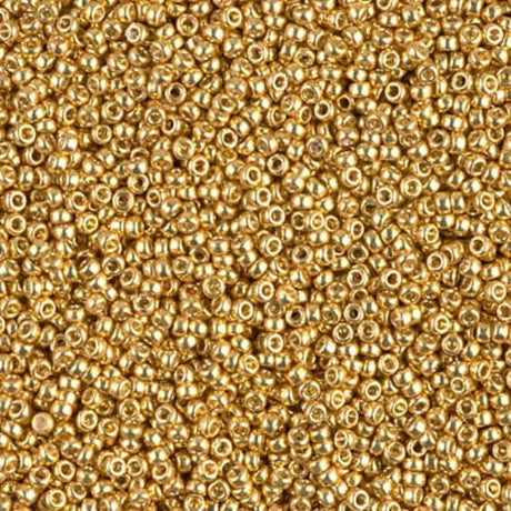 15/0 Duracoat Galvanized Miyuki Glass Seed Bead, Gold, 4202