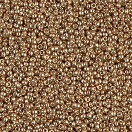15/0 Duracoat Galvanized Miyuki Seed Beads, Champagne, 4204