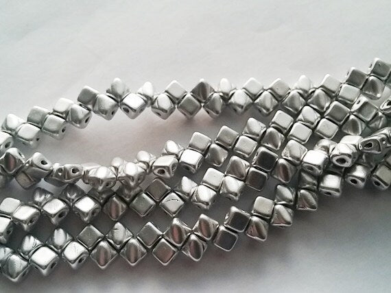 5mm Mini Silky Bronze Aluminum, 2 hole 5mm Czech Glass, 205-00030-01700, 40 beads