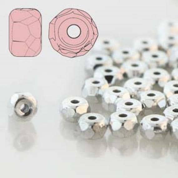 Micro Spacers Full Labrador, 2x3MM Faceted Czech Glass, 27000-50 Beads