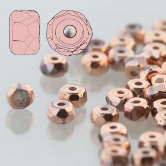 Micro Spacers Full Capri, 2x3MMFaceted Czech Glass, 27103-50 Beads