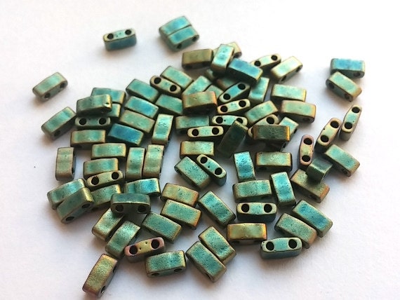 Half Tila Matte Metallic Patina Iris, HTL-2008 Miyuki, 5 grams