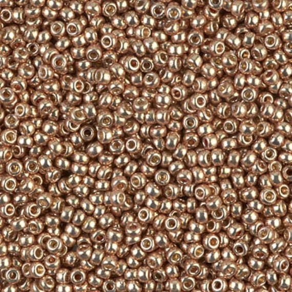 11/0 Duracoat Galvanized Miyuki Seed Beads, Champagne, 4204