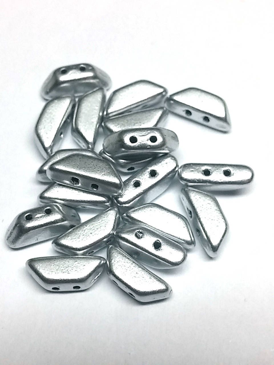 Tinos Beads Silver Aluminum Matte, Par Puca Czech Glass, 4X10MM 01700, 40 Beads
