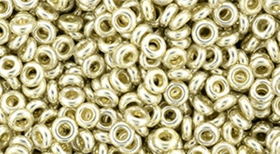 8/0 Demi Round Galvanized Aluminum, PermaFinish Toho 3mm, PF558-5 grams