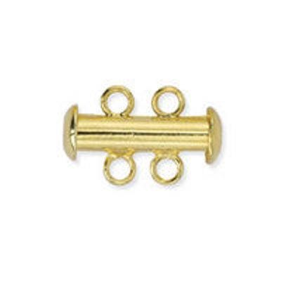 Slide Clasp 2 Strand Nickel-Free Gold Plated A110, Qty 2