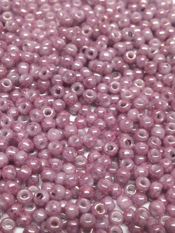 11/0 Toho Marbled Pink 1202, Japanese Glass Seed Beads 28g.