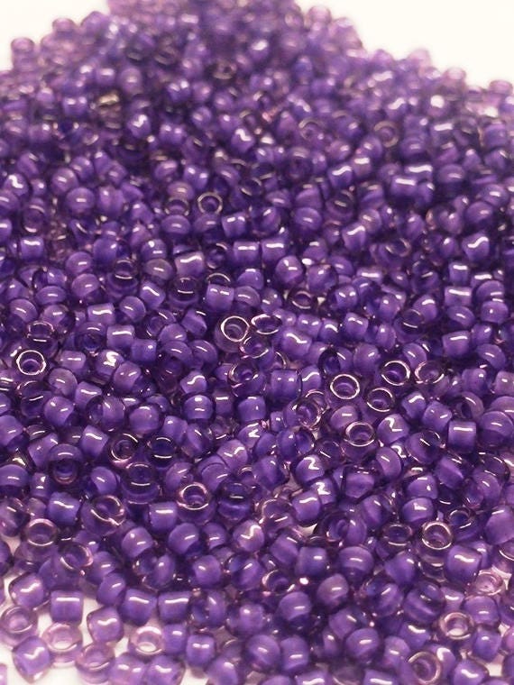 15/0 Fancy Color Lined Purple, Japanese Glass Bead 399J