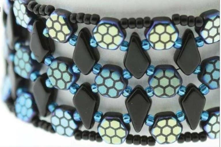 Kite Bead Bronze Aluminum, 2-Hole Czech Glass 9x5m, 00030-01700