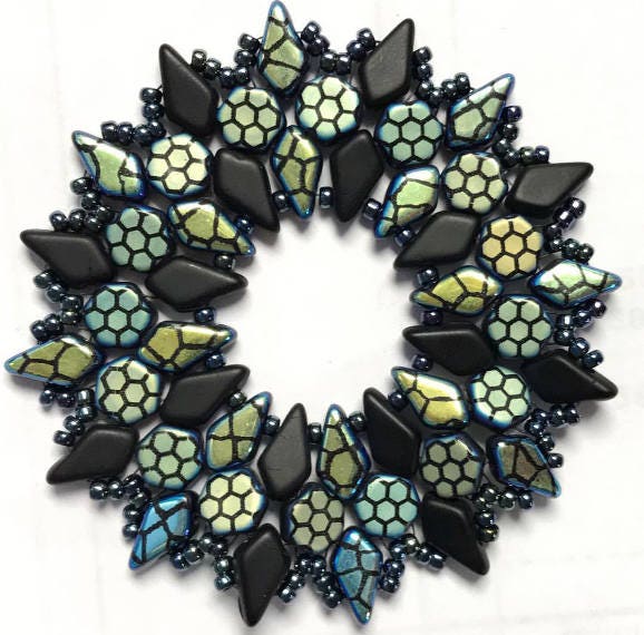 Matte Jet Kite Bead, 2-Hole Czech Glass 9x5mm 53 Beads 23980-84110