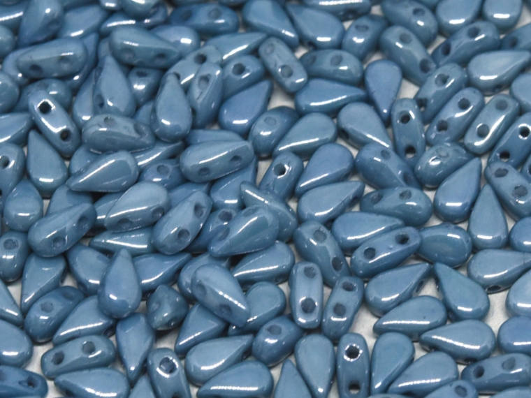 DropDuo Baby Blue Luster, 2-Hole Czech Glass 3x6MM, 14464-50 Beads