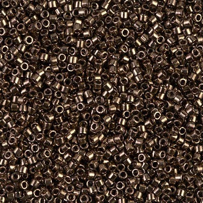 Delica, 11/0 Metallic Dark Bronze Miyuki Delica Bead, 5 Grams