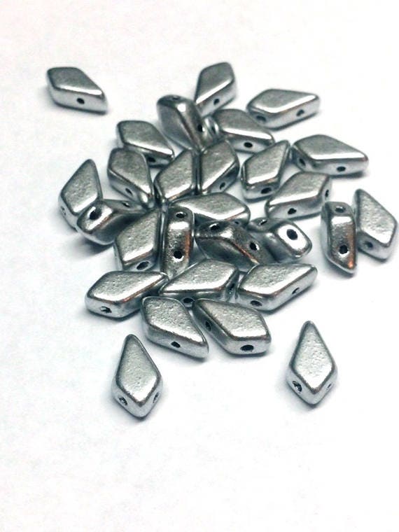 Kite Bead Bronze Aluminum, 2-Hole Czech Glass 9x5m, 00030-01700