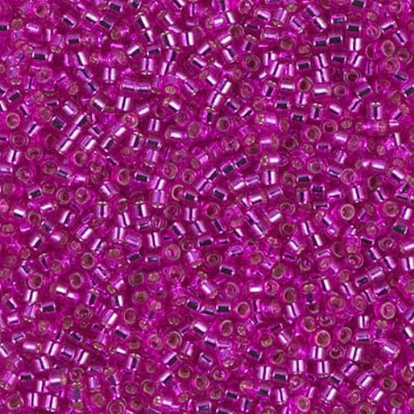 Delica, 11/0 Fuchsia Silver Lined Dyed, DB1340 Miyuki Delica-5 grams