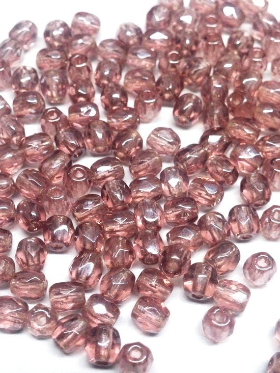 3mm Amethyst Shimmer, Fire Polish Czech glass faceted round, 2004 14400 100 beads