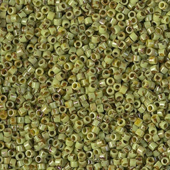 Chartreuse Picasso, 11/0 Miyuki Delica Bead DB2265, 5 Grams