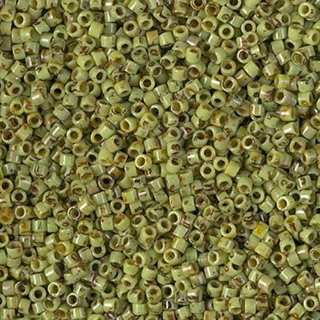 Chartreuse Picasso, 11/0 Miyuki Delica Bead DB2265, 5 Grams