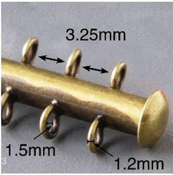 3 Strand VERTICAL LOOP Slide Clasp, Nickel-Free Gold Plated CLSP419GP, Qty 1