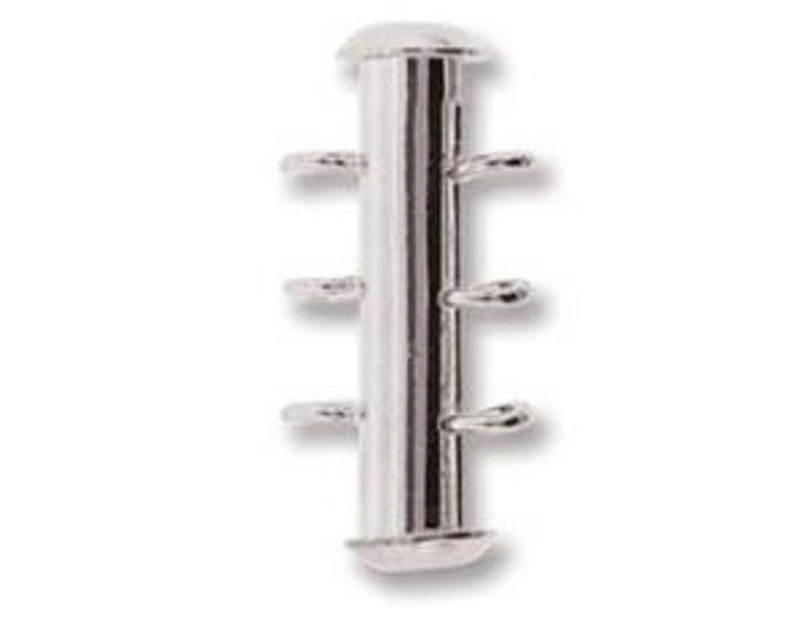 3 Strand VERTICAL LOOP Slide Clasp, Nickel-Free Silver Plated CLSP419SP, Qty 1
