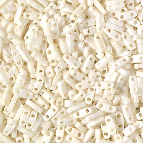 Miyuki Tila Beads-Tila, Half Tila or Quarter Tila Matte Opaque Cream - 2021, 5 grams