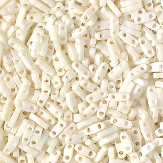 Miyuki Tila Beads-Tila, Half Tila or Quarter Tila Matte Opaque Cream - 2021, 5 grams