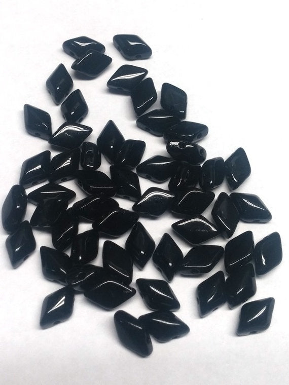 GemDuo Jet, 2-Hole Matubo Czech beads 8x5mm, 23980 50 Beads